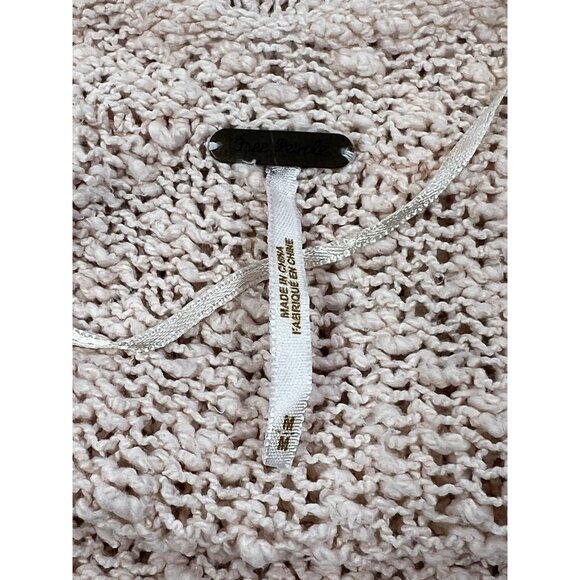 Free‎ People Womens Sz M Pale Peach Nude Popcorn Knit Oversized LS Sweater - Picture 7 of 8